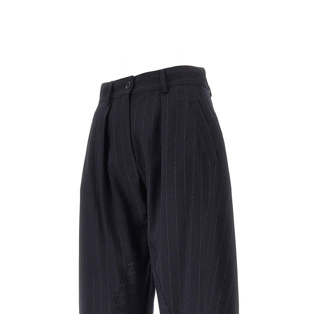 Pinstriped wool-blend Balloon Fit pants