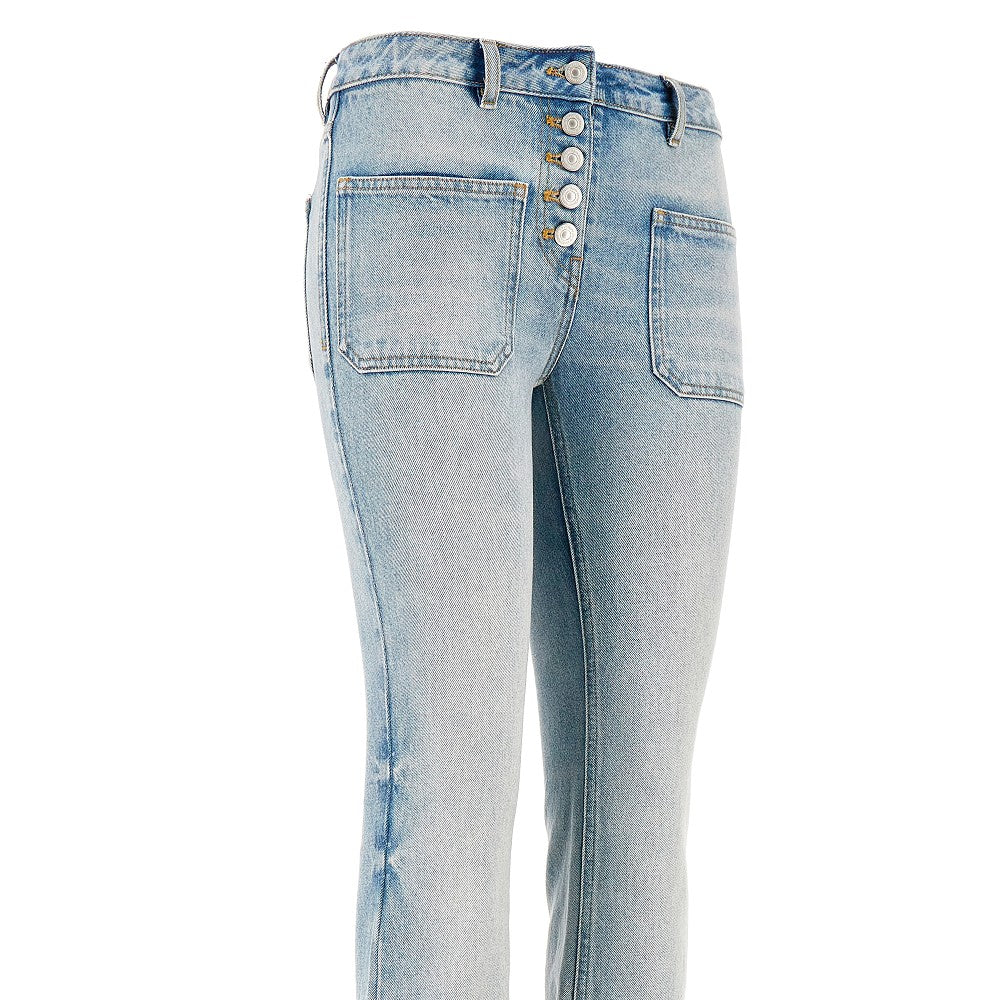 Patch pockets flared jeans