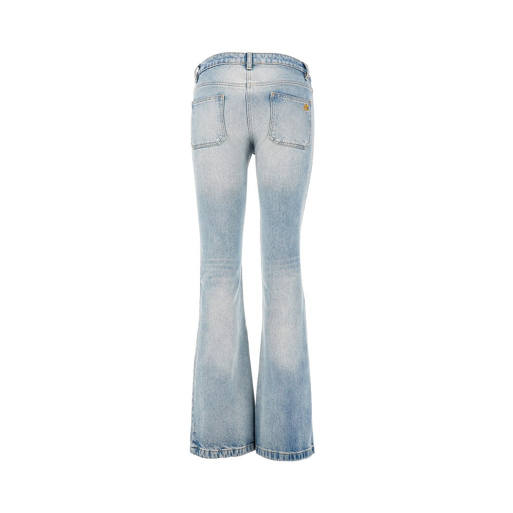 Patch pockets flared jeans