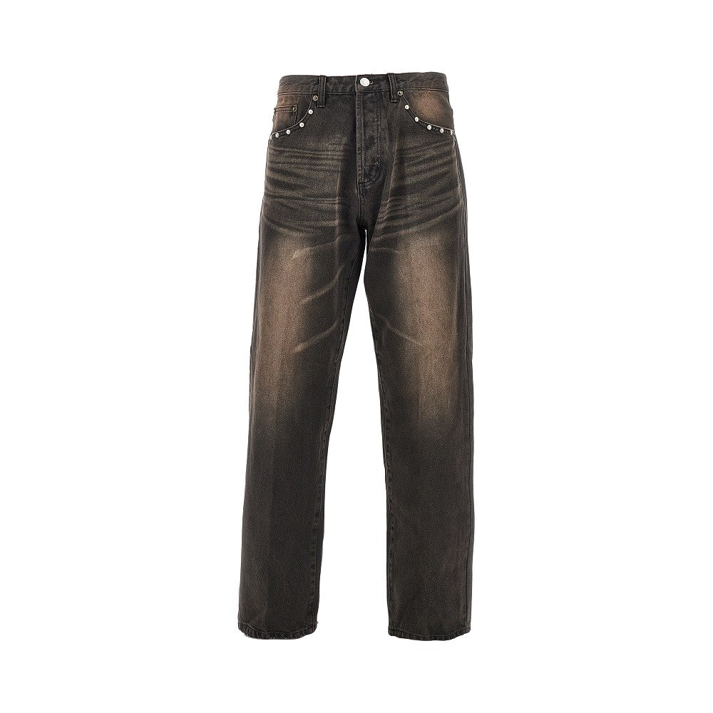 Jeans a gamba dritta Boxcar con borchie