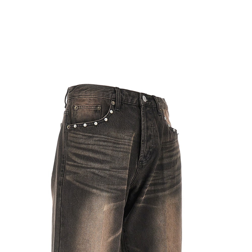 Jeans a gamba dritta Boxcar con borchie