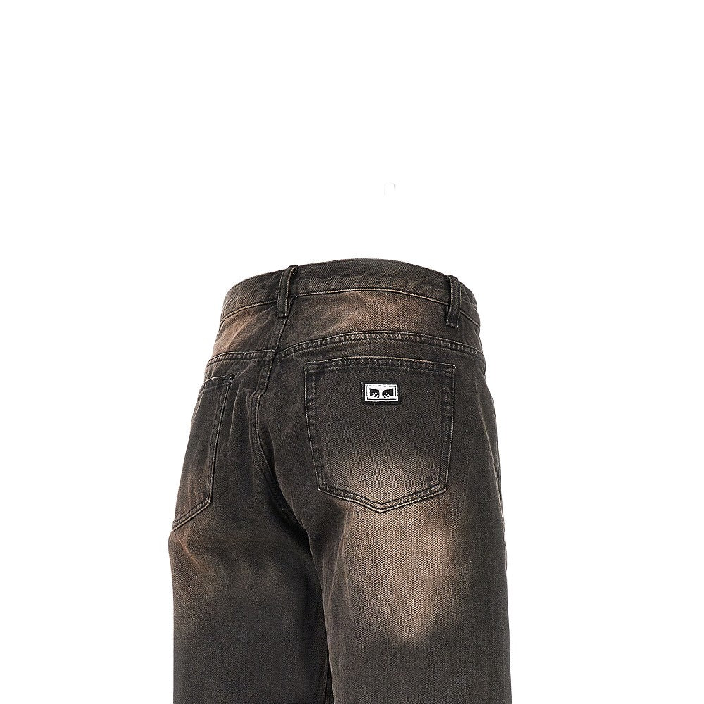 Jeans a gamba dritta Boxcar con borchie