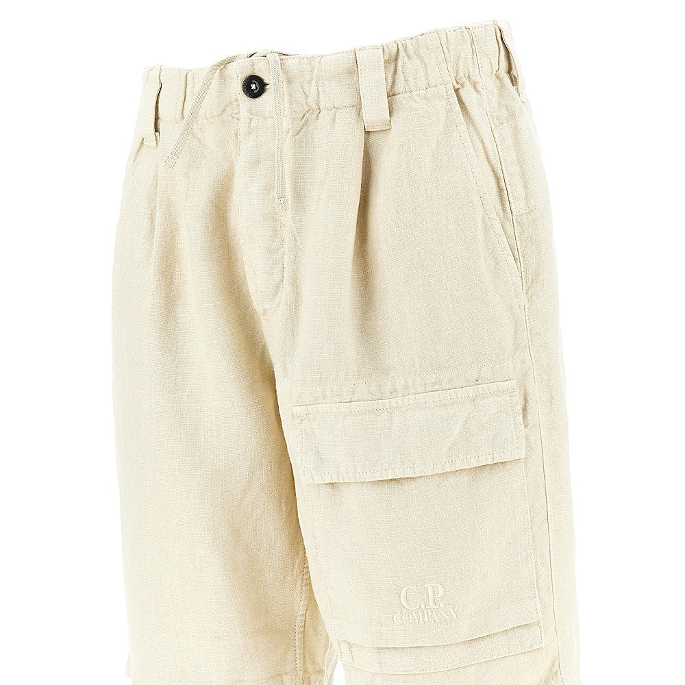 Linen cargo shorts