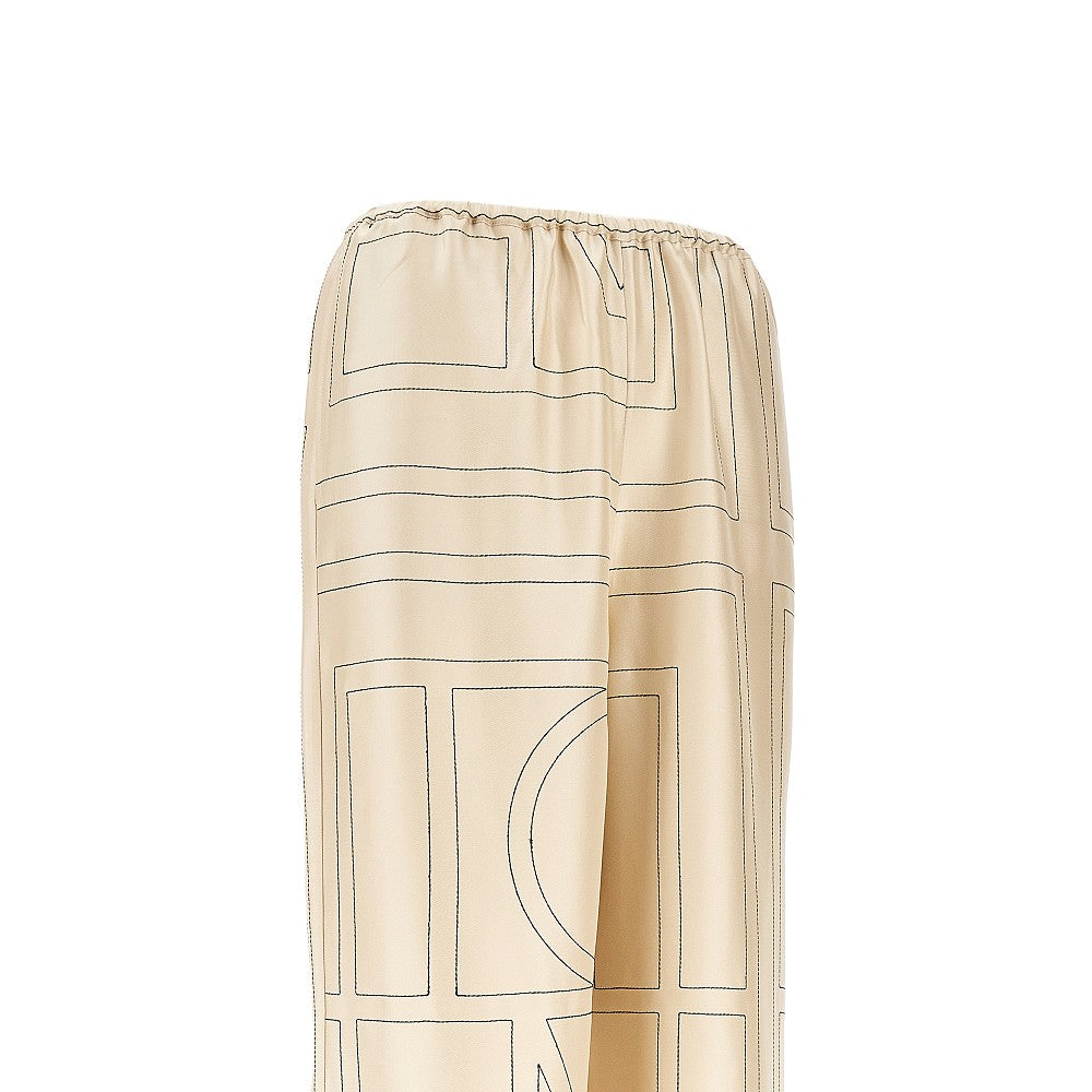 Monogram silk pyjama pants