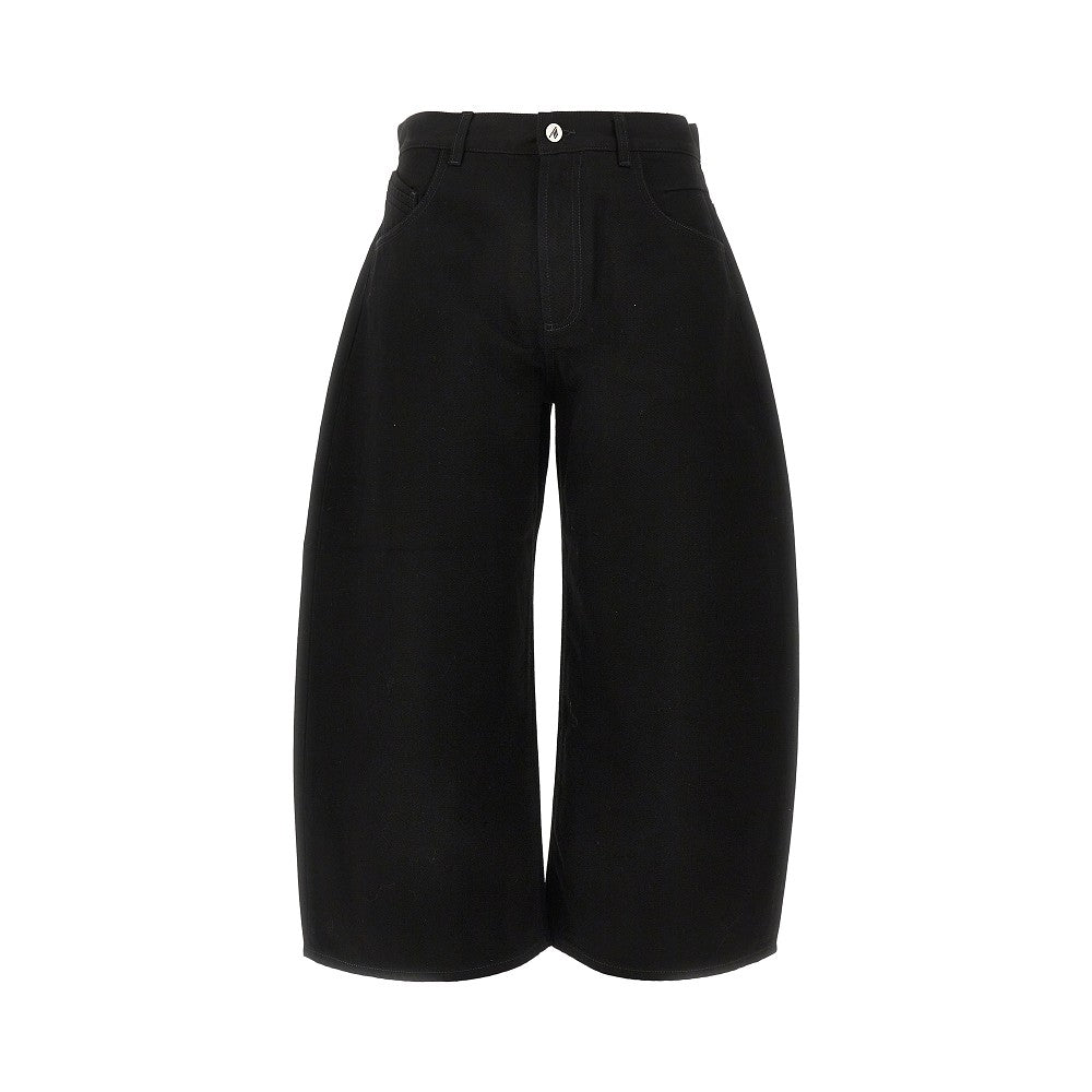 Jeans cropped con gamba ampia