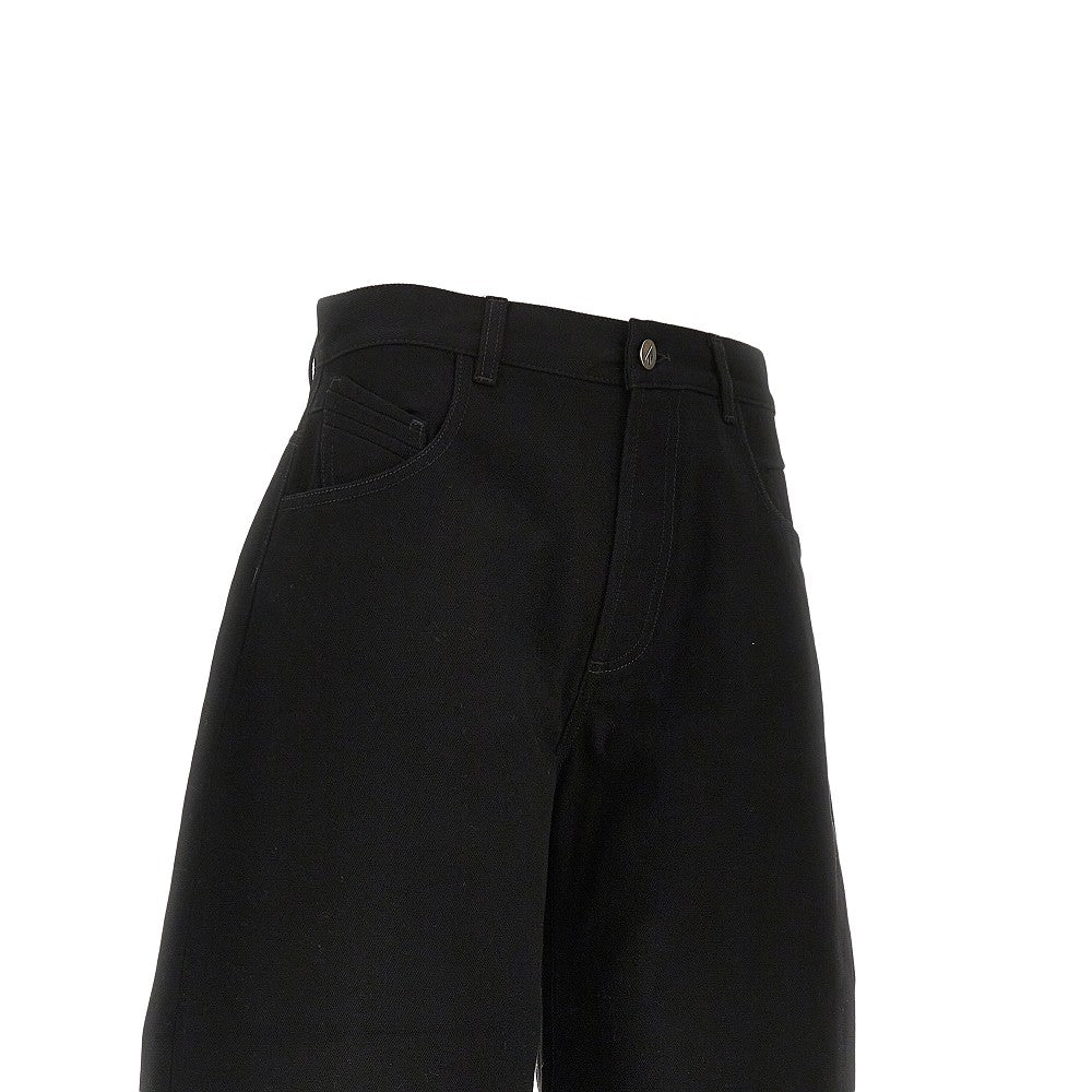 Jeans cropped con gamba ampia