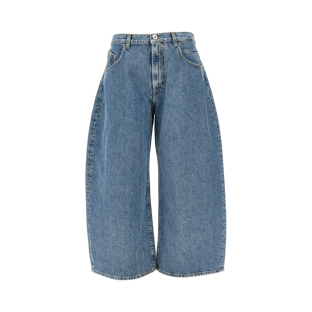 Cropped wide leg jeans