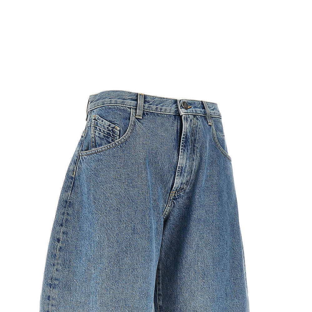 Cropped wide leg jeans