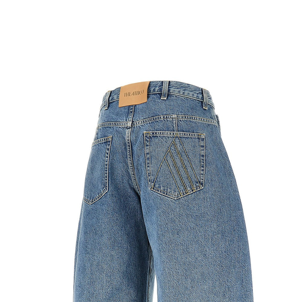 Cropped wide leg jeans