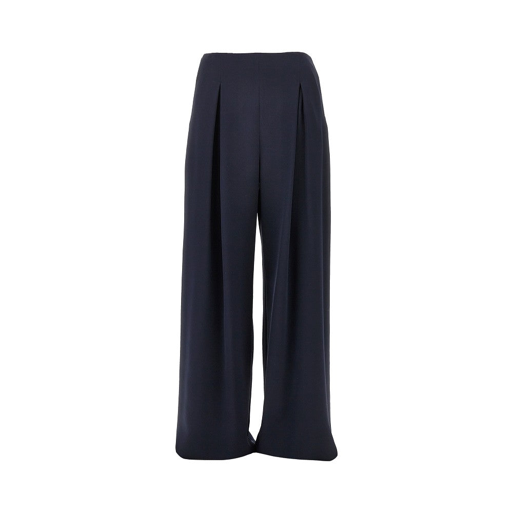 Stretch silk wide pants