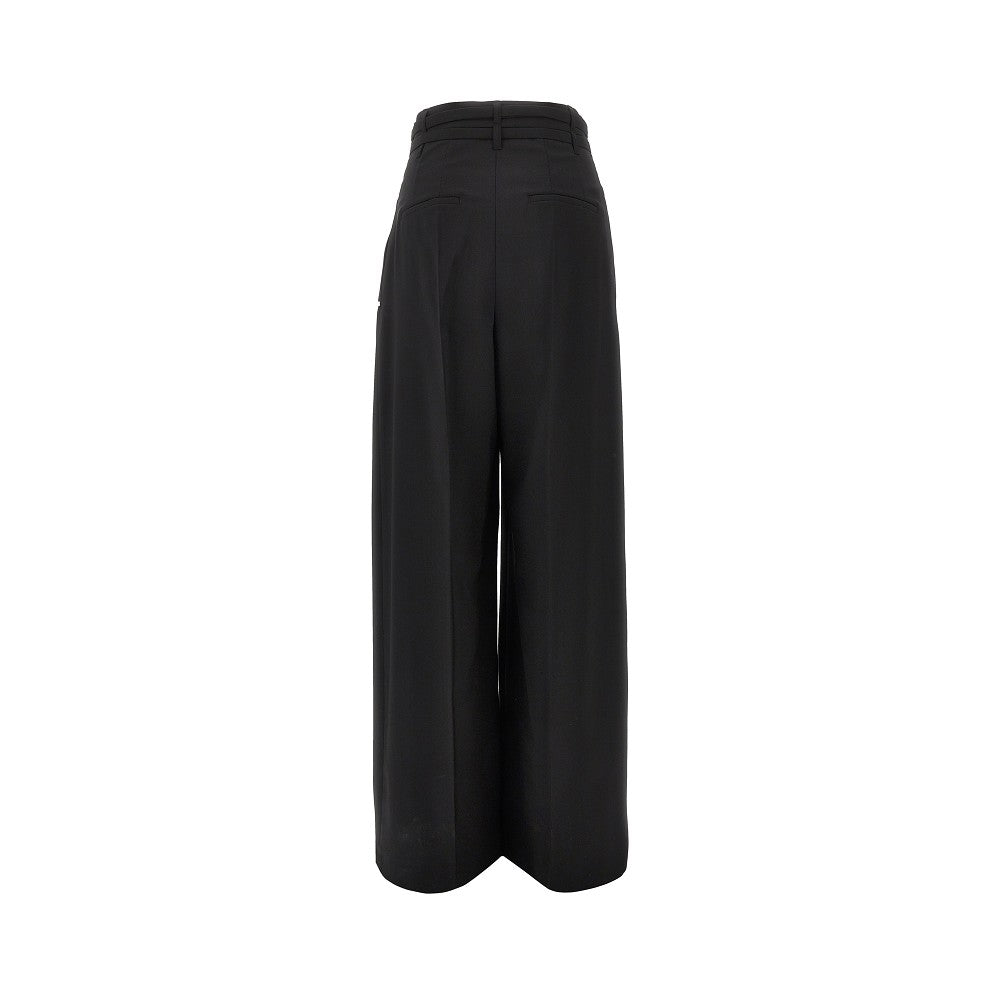 Pantalone ampio in lana con pinces