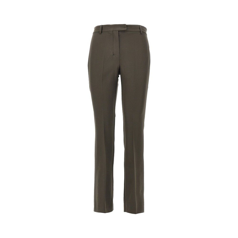 Cotton and viscosa cropped pants