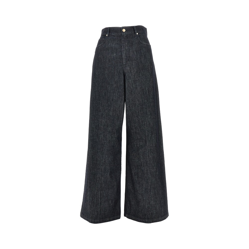 Kapok-blend denim wide leg jeans