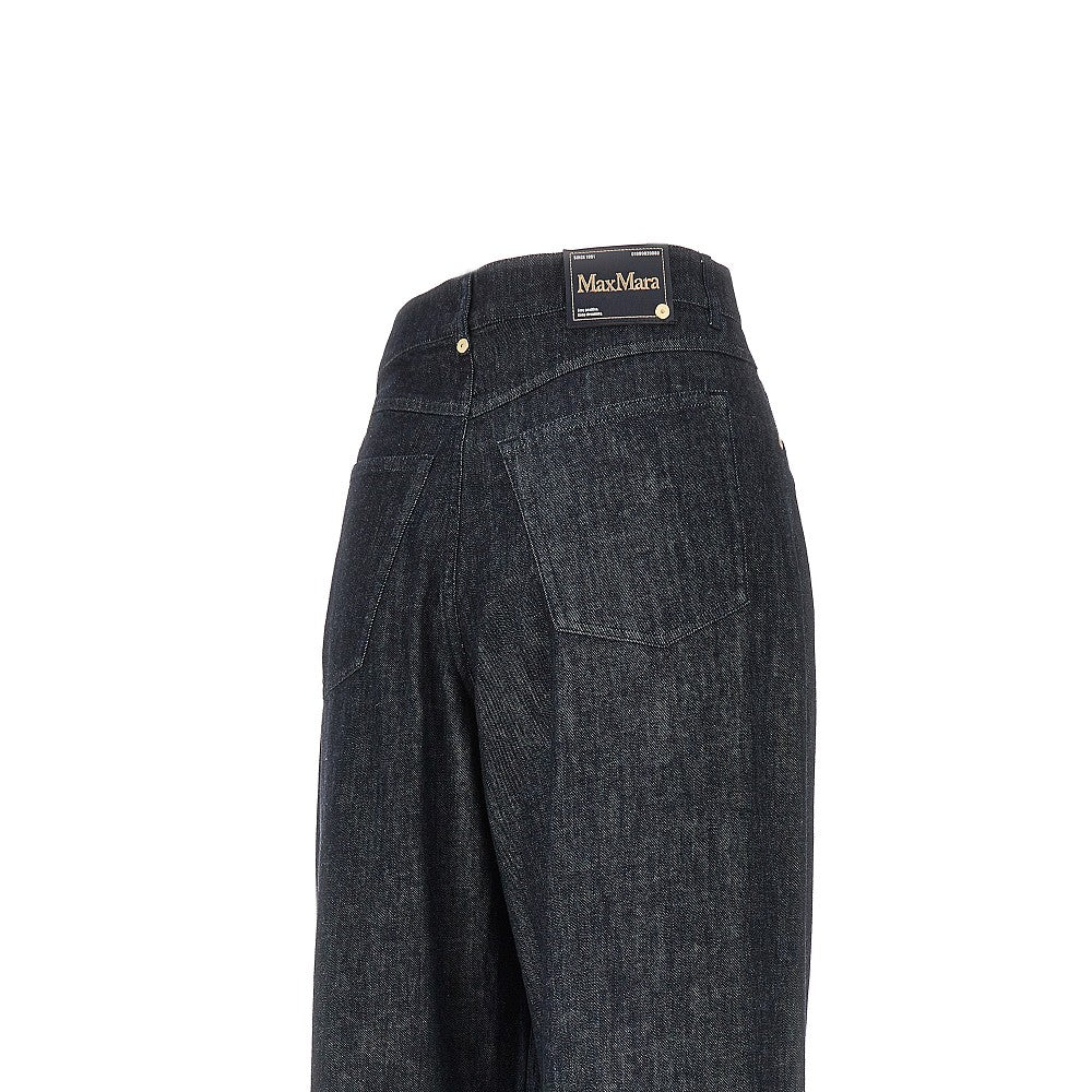 Kapok-blend denim wide leg jeans