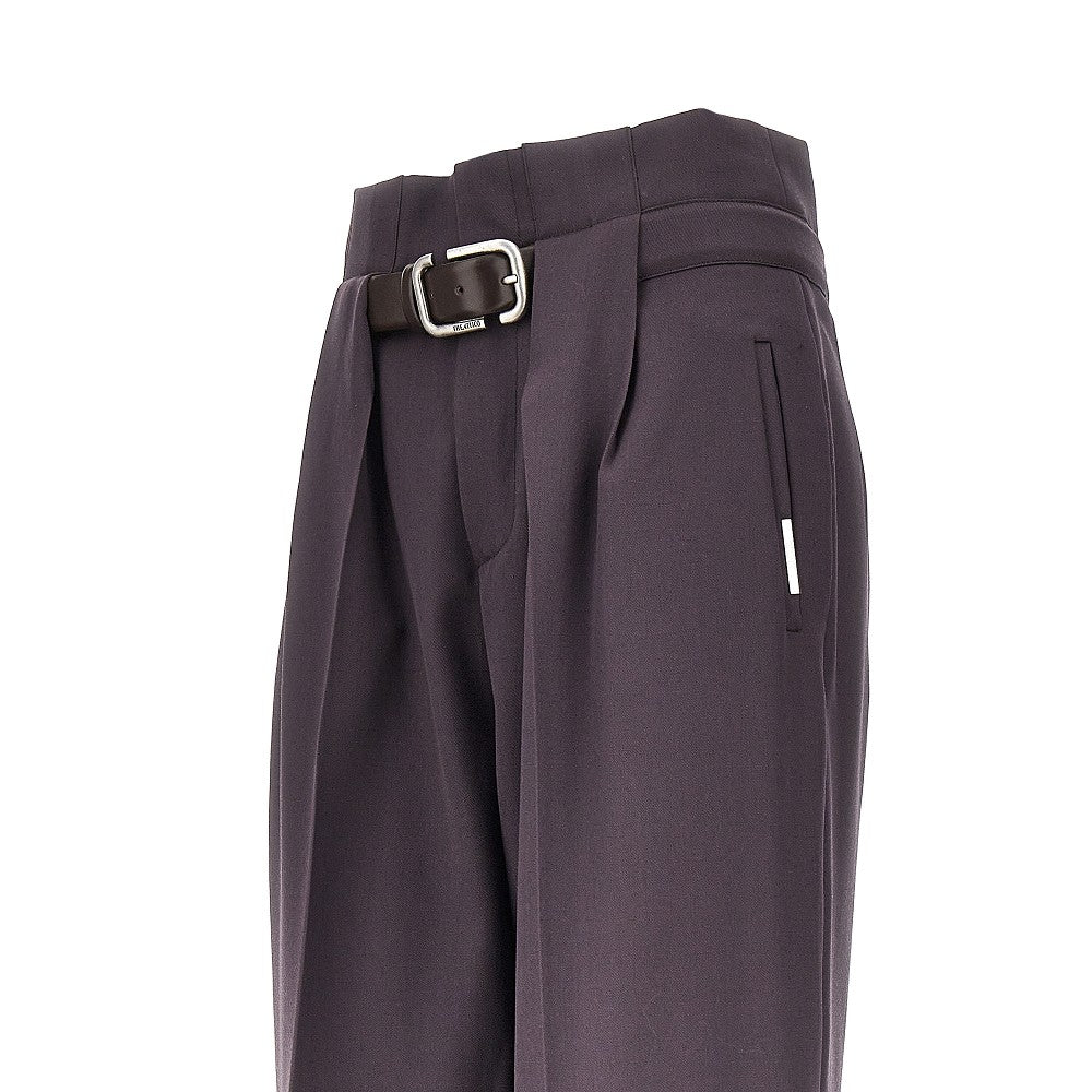 Gabardine pants with belt