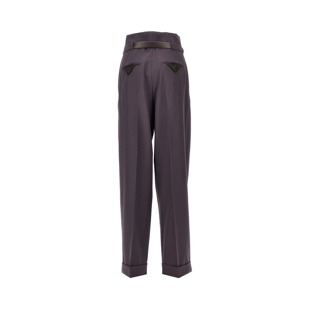 Gabardine pants with belt