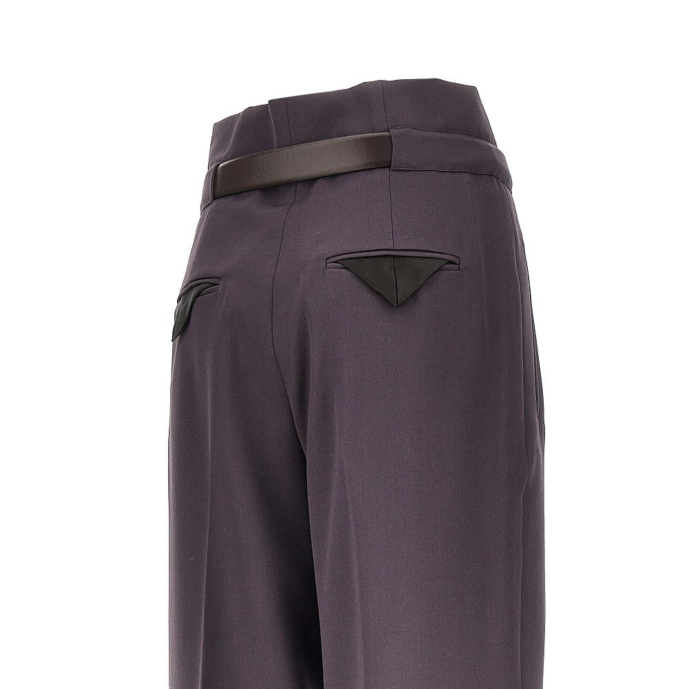 Gabardine pants with belt