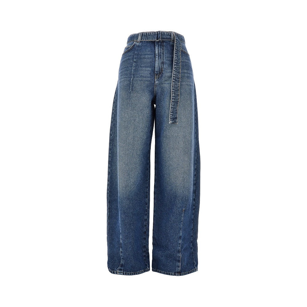 Jeans oversize in denim di cotone