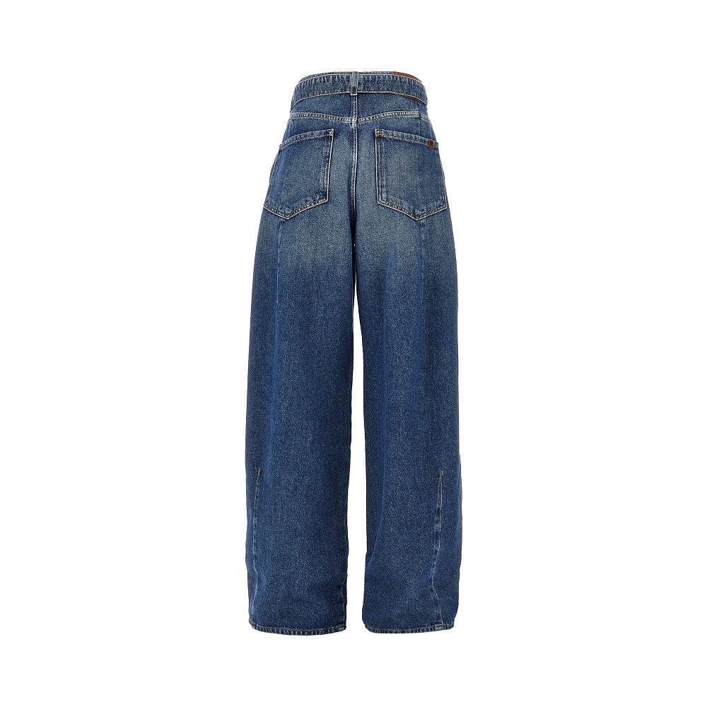 Jeans oversize in denim di cotone