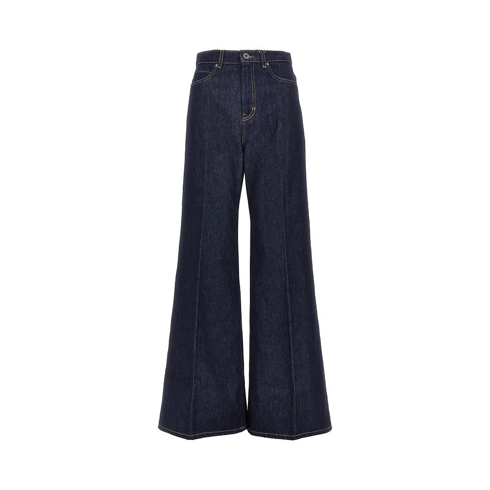 Jeans wide-leg in denim di cotone