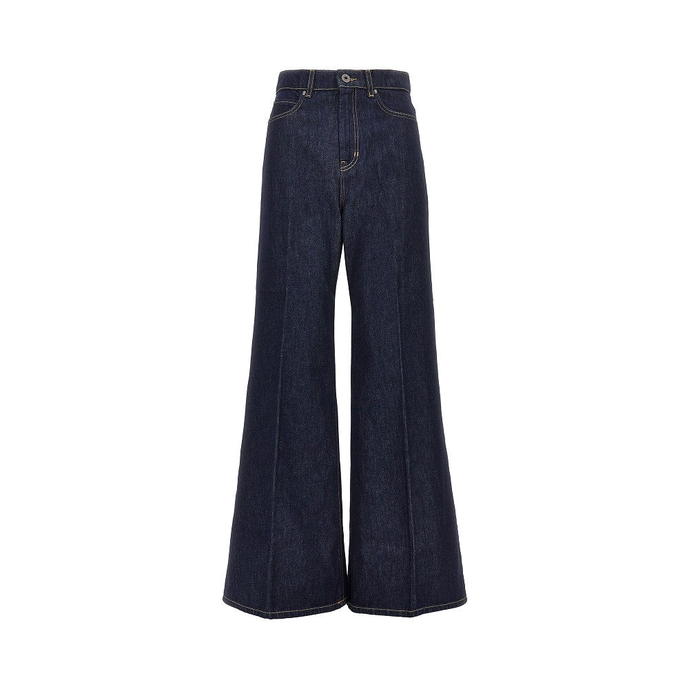 Jeans wide-leg in denim di cotone