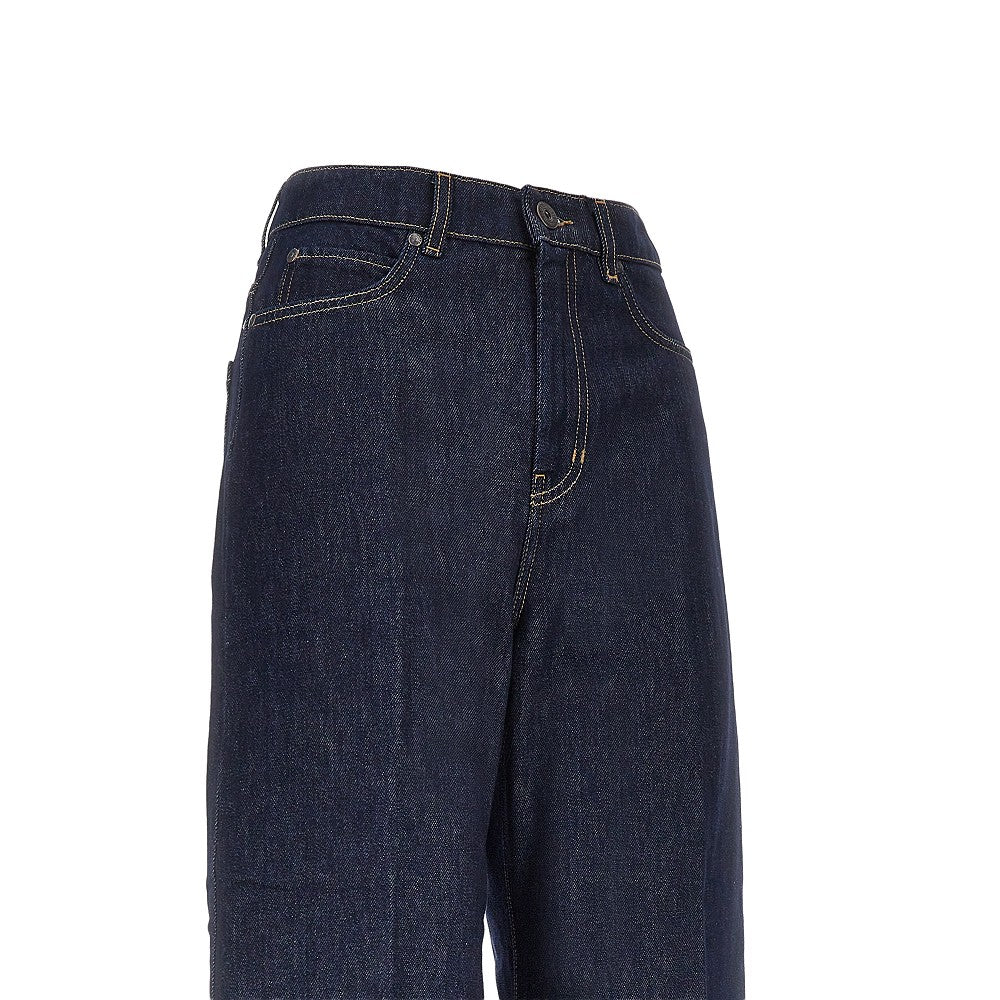 Jeans wide-leg in denim di cotone