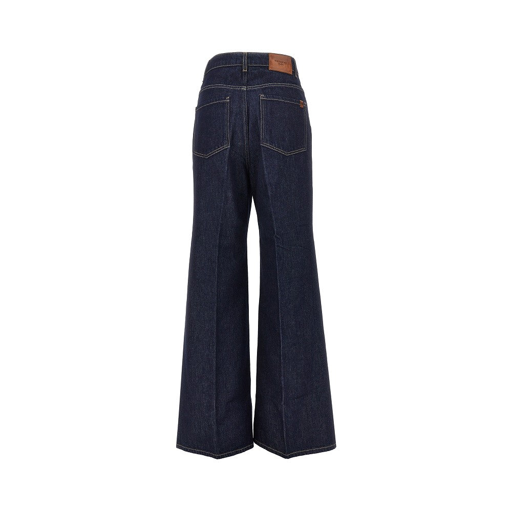 Jeans wide-leg in denim di cotone