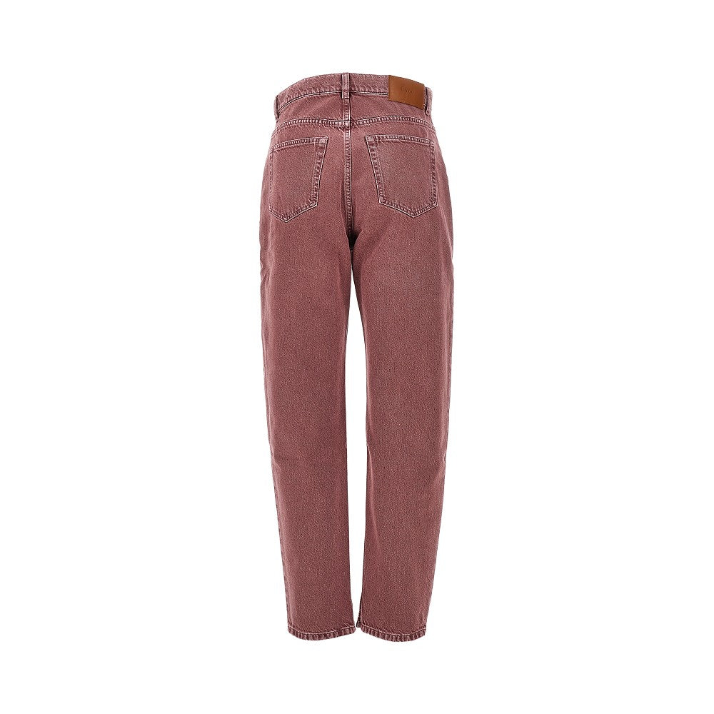 Jeans a vita alta con gamba affusolata