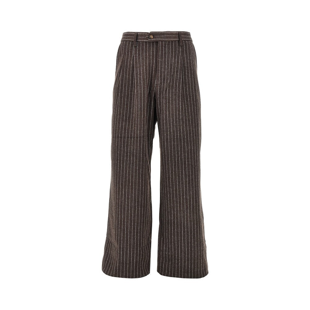 'Revival' pinstriped pleated pants
