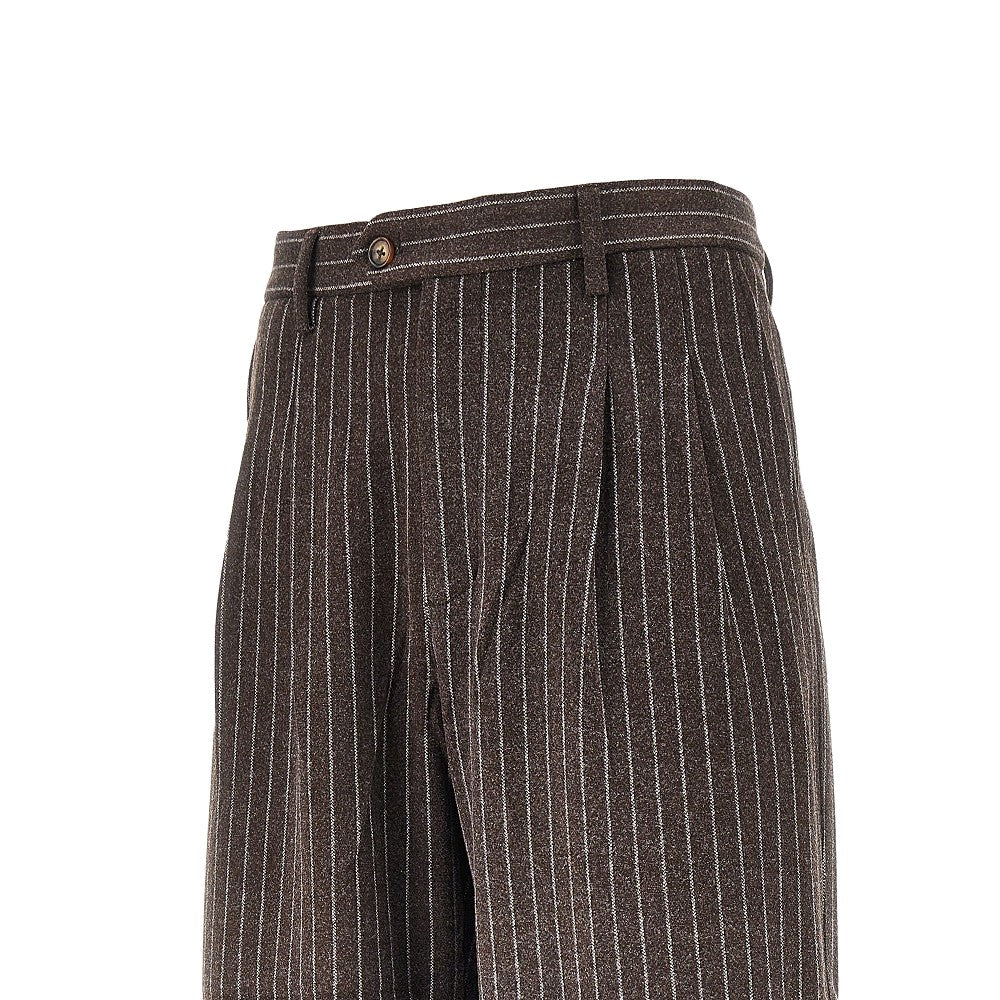 'Revival' pinstriped pleated pants