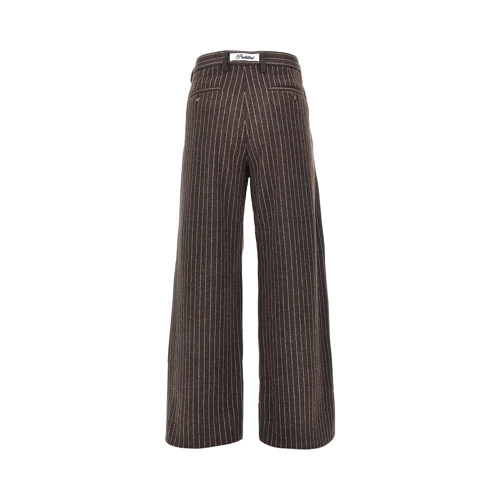 'Revival' pinstriped pleated pants