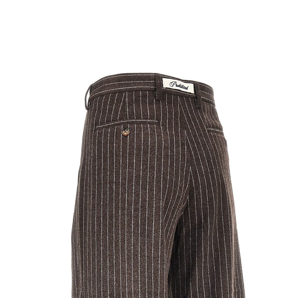 'Revival' pinstriped pleated pants