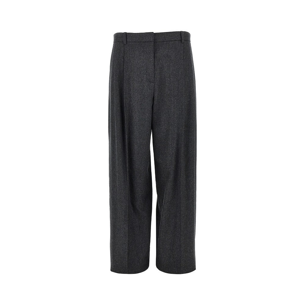 'August' pleated flannel pants