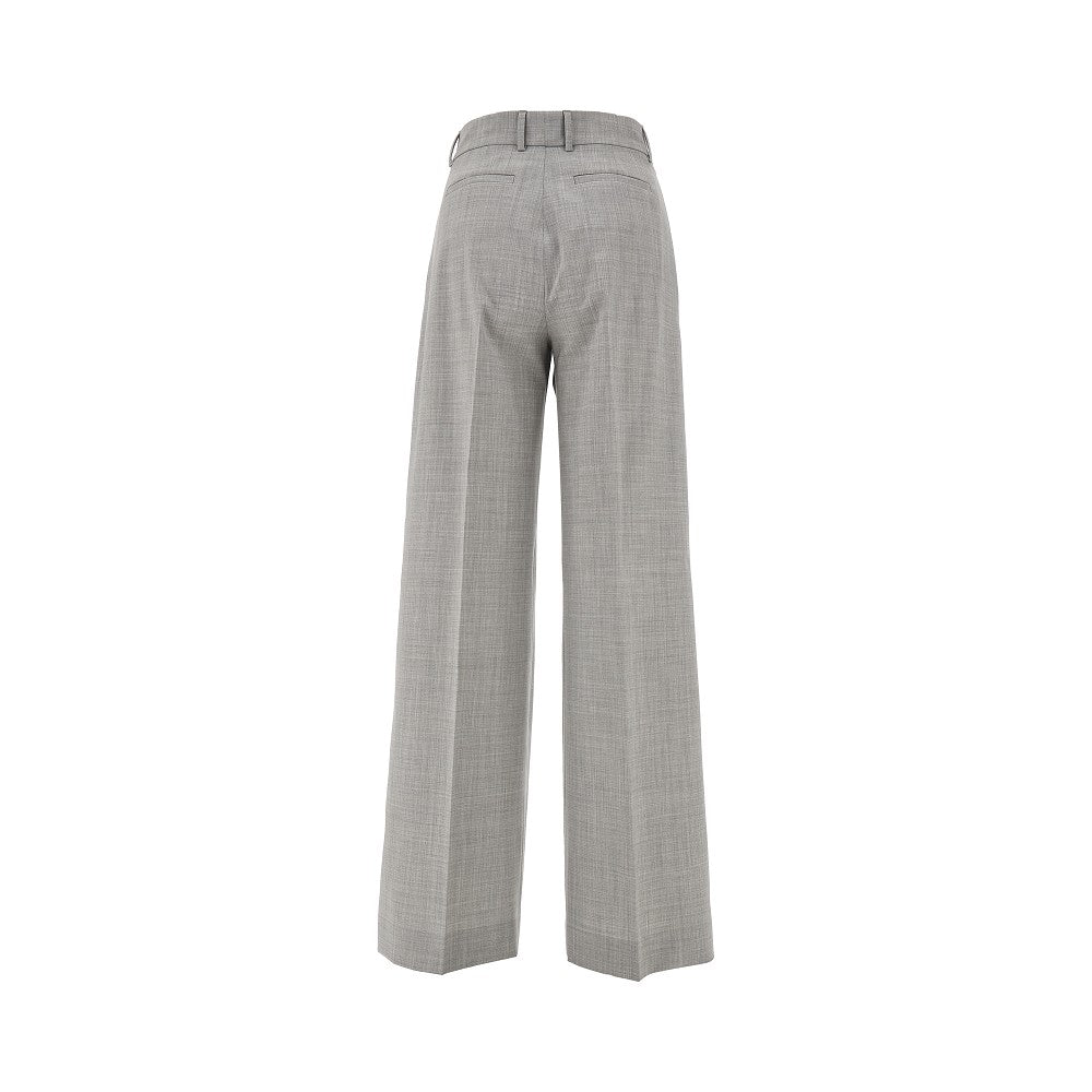Wool-blend wide-leg pants