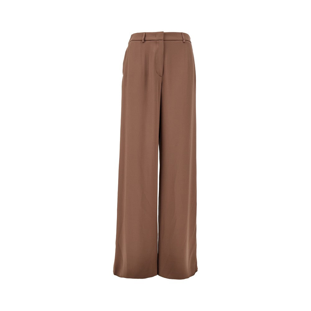 Wide-leg silk trousers