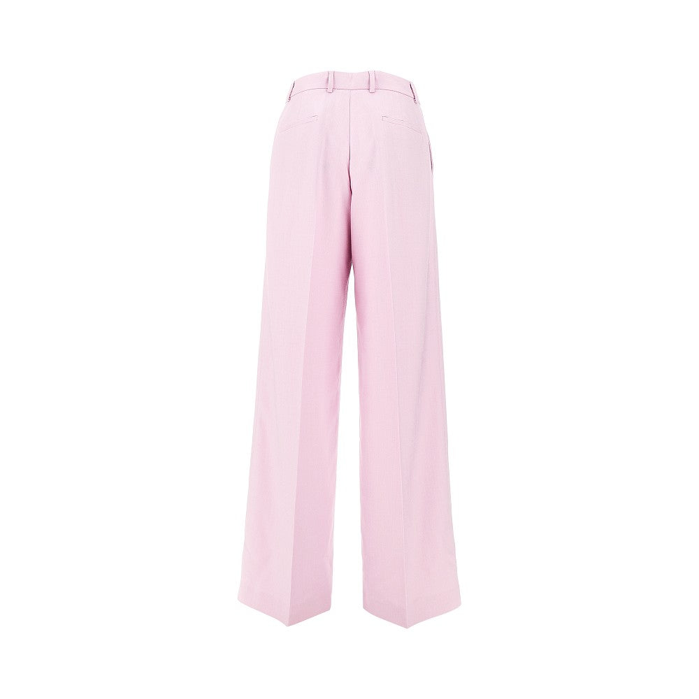 Pantalone sartoriale a gamba ampia in tela