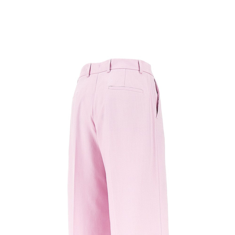Pantalone sartoriale a gamba ampia in tela