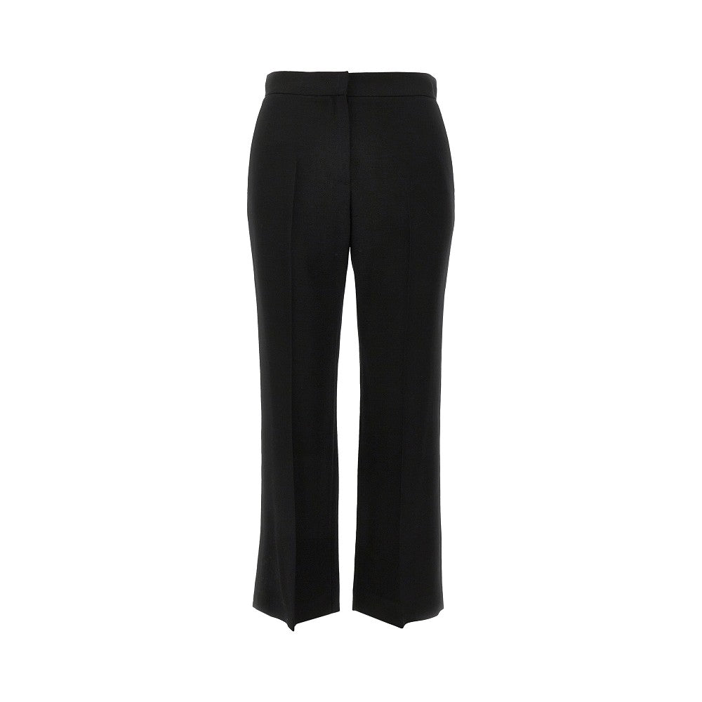 Pantalone cropped a gamba dritta in tela