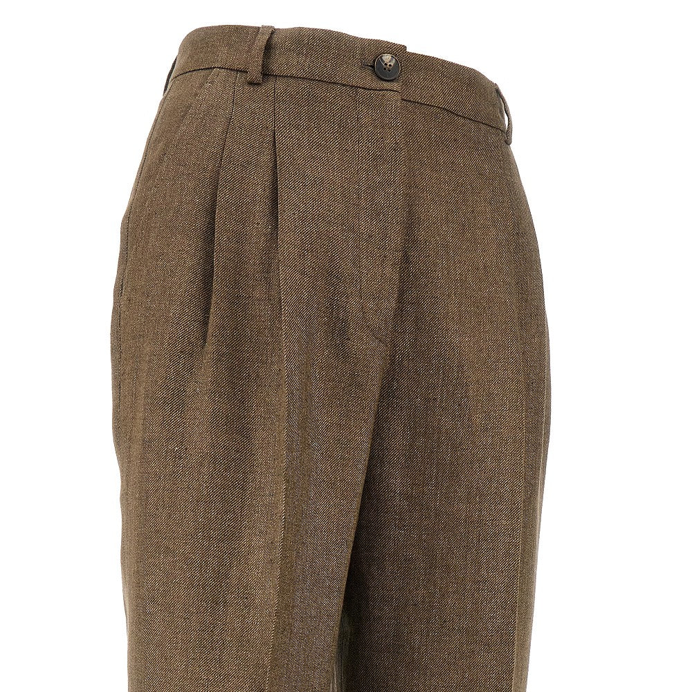 Linen pants with darts