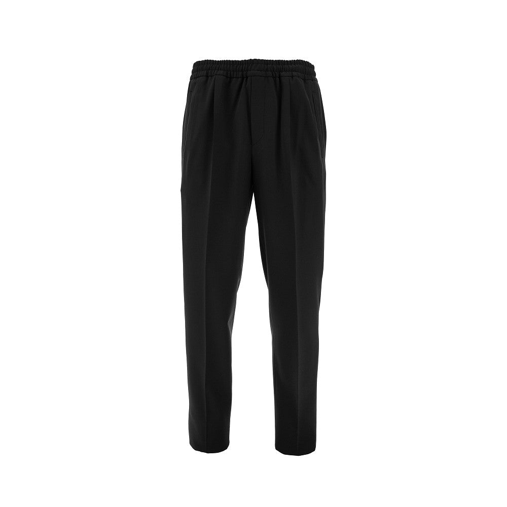Stretch wool-blend leisure-fit pants