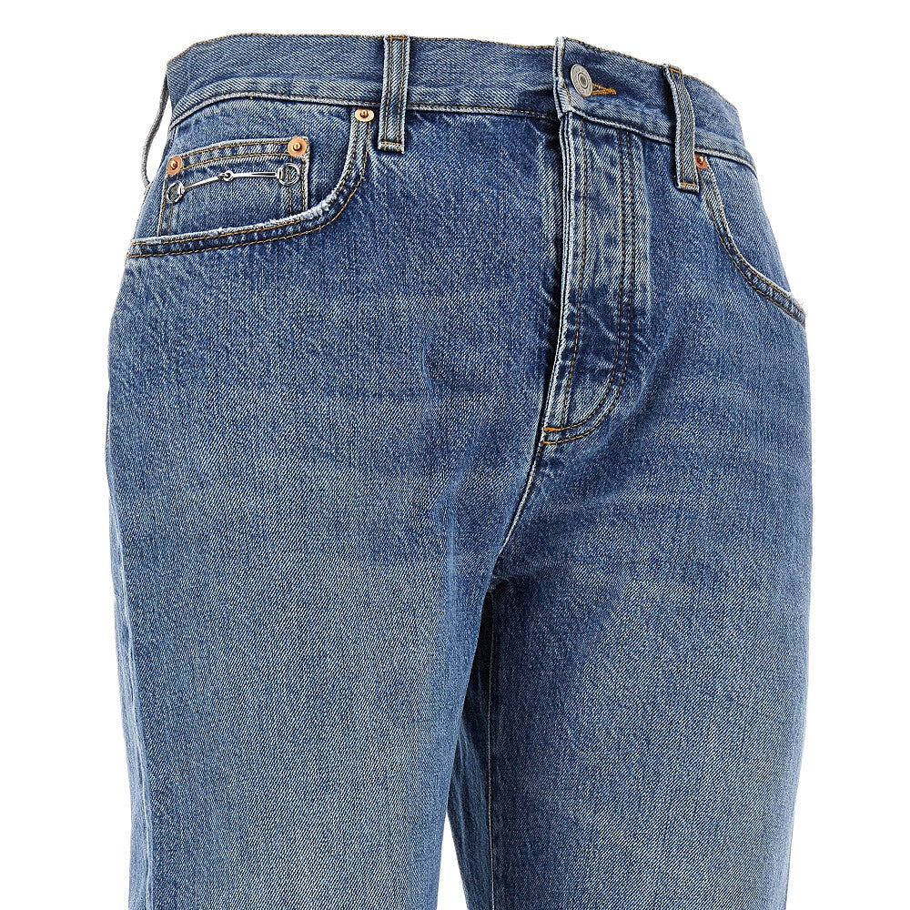 Jeans with cuffs and Horsebit detail