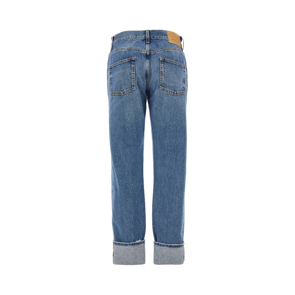 Jeans with cuffs and Horsebit detail