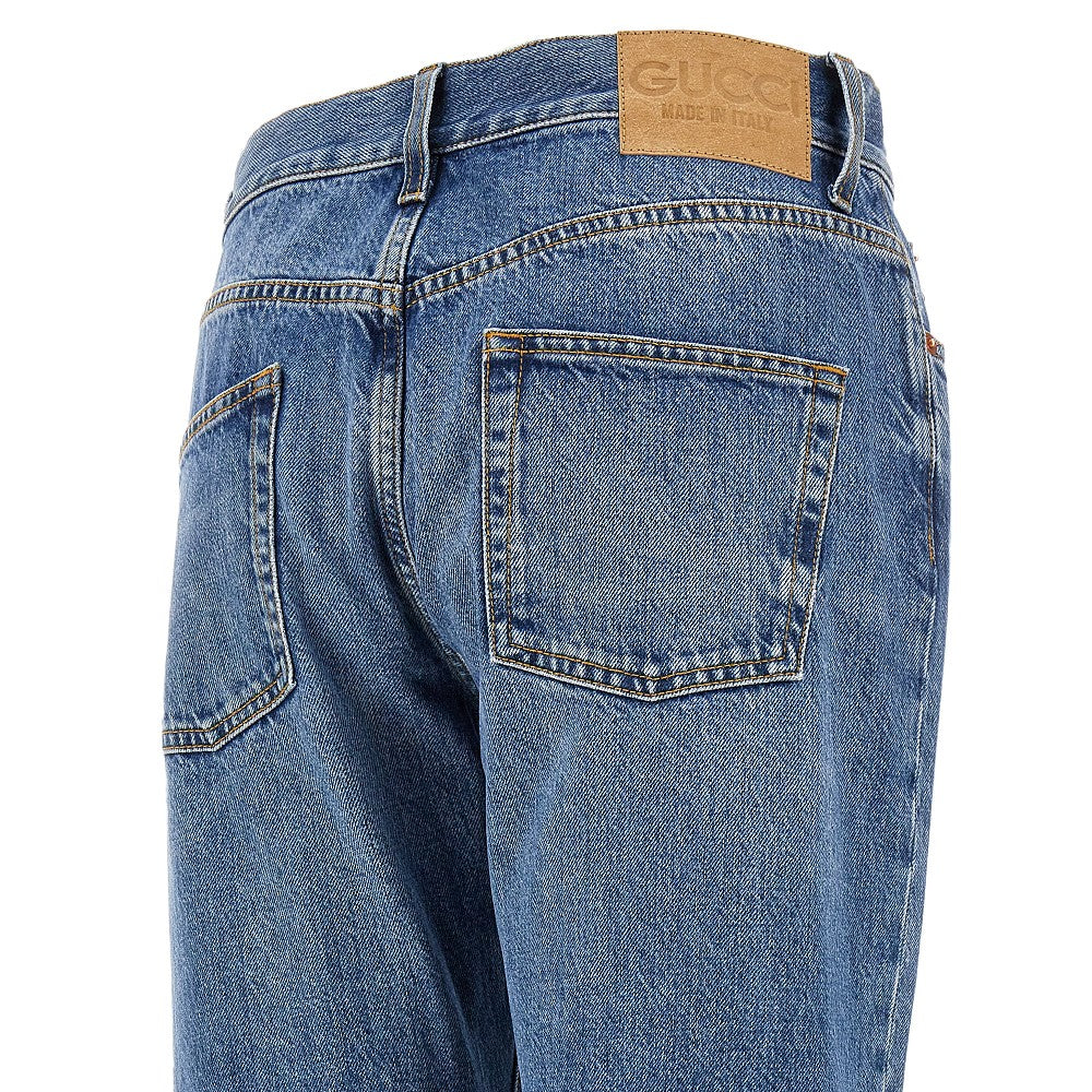 Jeans with cuffs and Horsebit detail