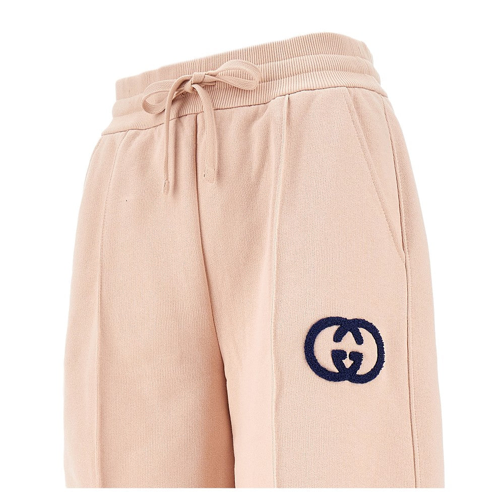 Cotton french terry wide-leg jogging pants