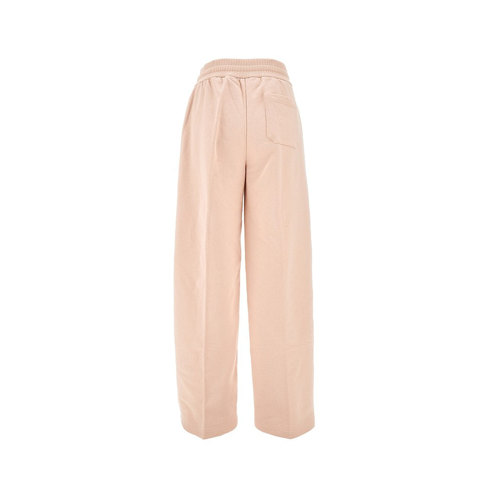Cotton french terry wide-leg jogging pants