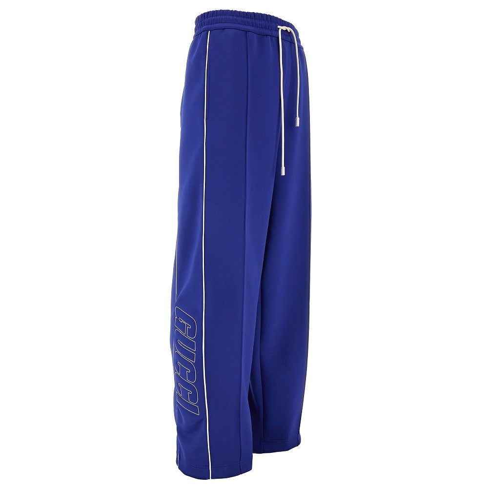 Wide-leg sweatpants with embossed logo