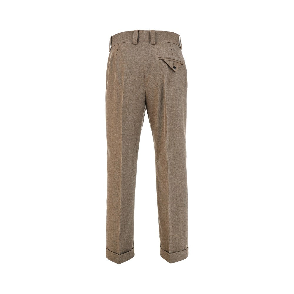 Wool twill cropped pants