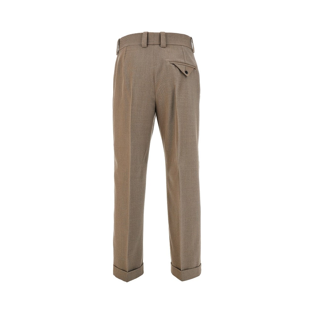 Pantalone cropped in twill di lana