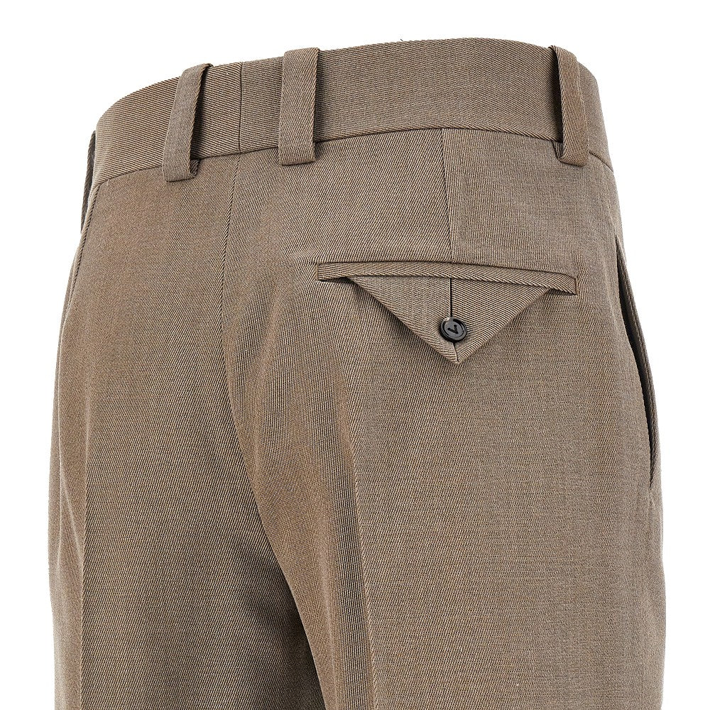 Pantalone cropped in twill di lana