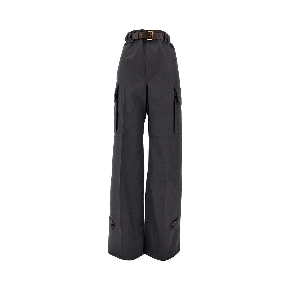 Pantalone cargo in cotone con cintura